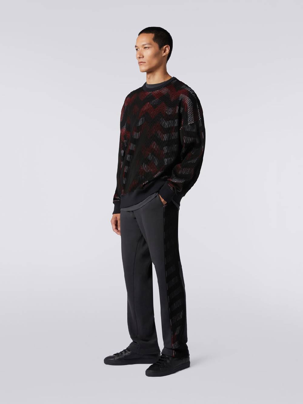 M Missoni Maglione girocollo in misto cotone chevron in collaborazione con Mike Maignan Vendita Economica