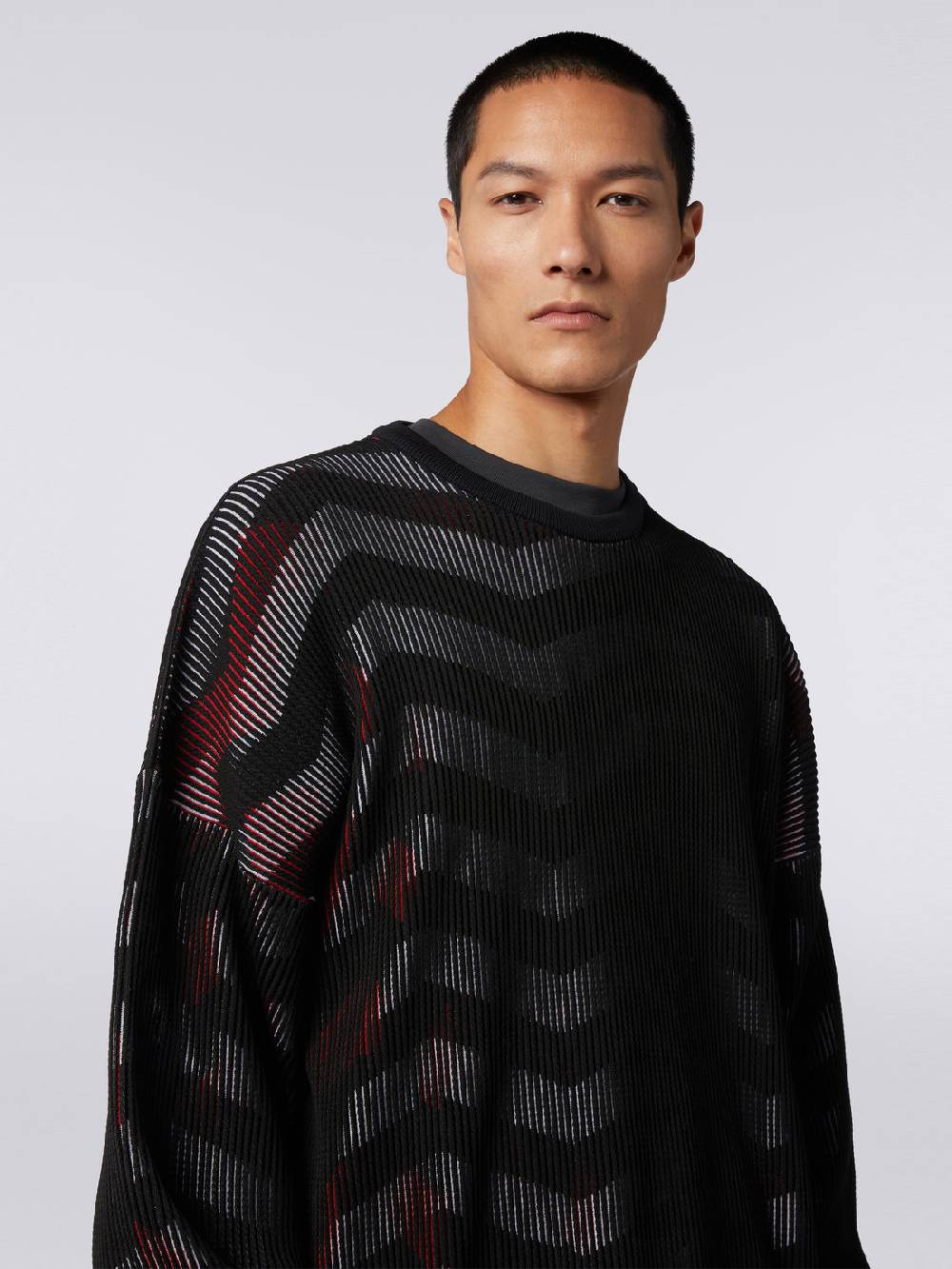 M Missoni Maglione girocollo in misto cotone chevron in collaborazione con Mike Maignan Vendita Economica