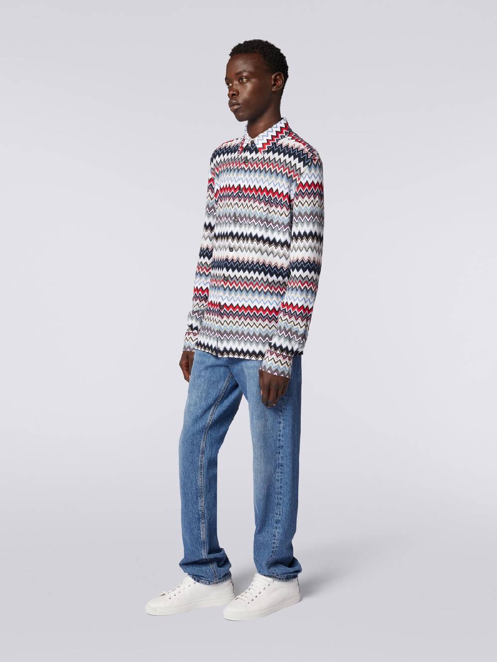 M Missoni Camicia a maniche lunghe in cotone zig zag Nuova