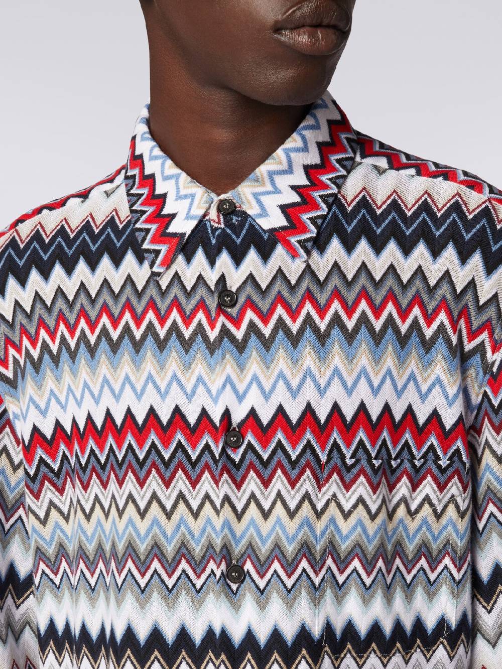 M Missoni Camicia a maniche lunghe in cotone zig zag Nuova