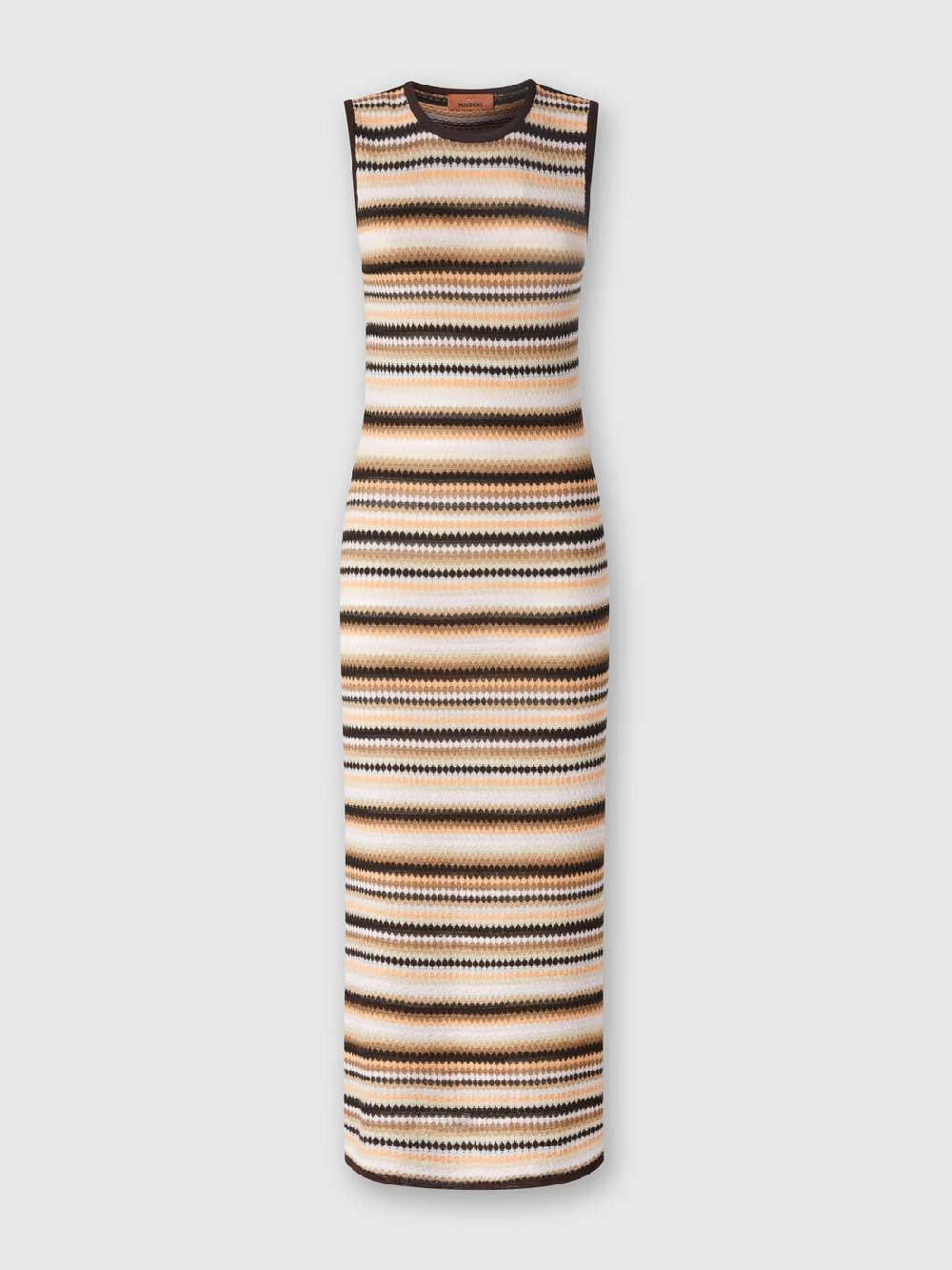 M Missoni Abito midi senza maniche in lana e viscosa a righe Nuovo