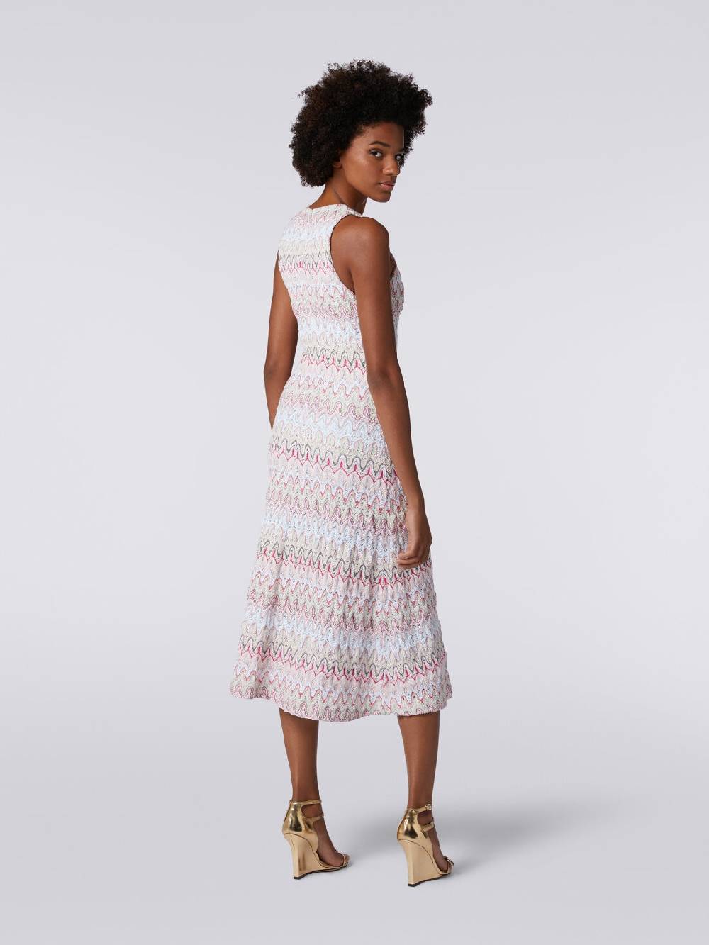 M Missoni Abito con scollatura a V in misto viscosa motivo a onde Italia