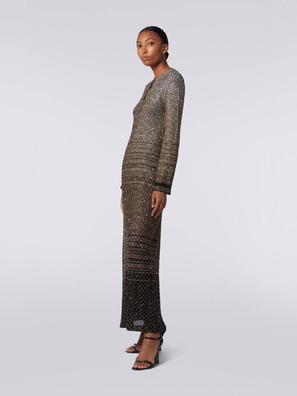 M Missoni Abito lungo in maglia dégradé con paillettes Nuovo