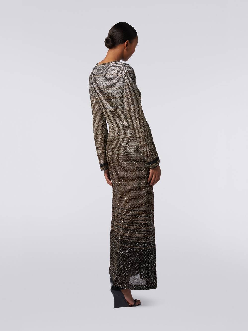 M Missoni Abito lungo in maglia dégradé con paillettes Nuovo