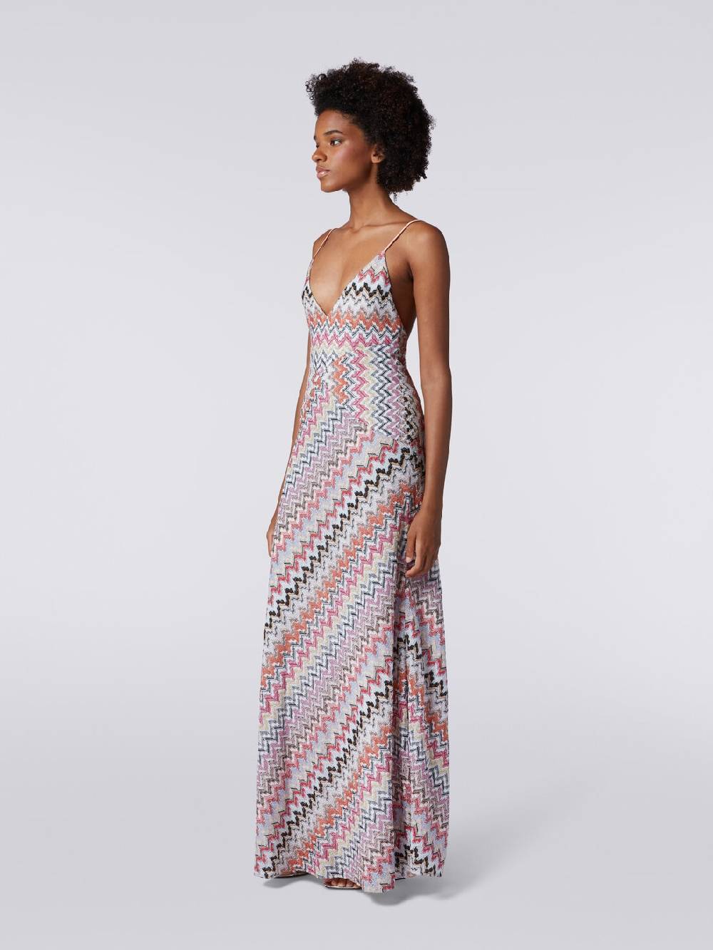 M Missoni Abito lungo in misto viscosa patchwork con lurex Qualità
