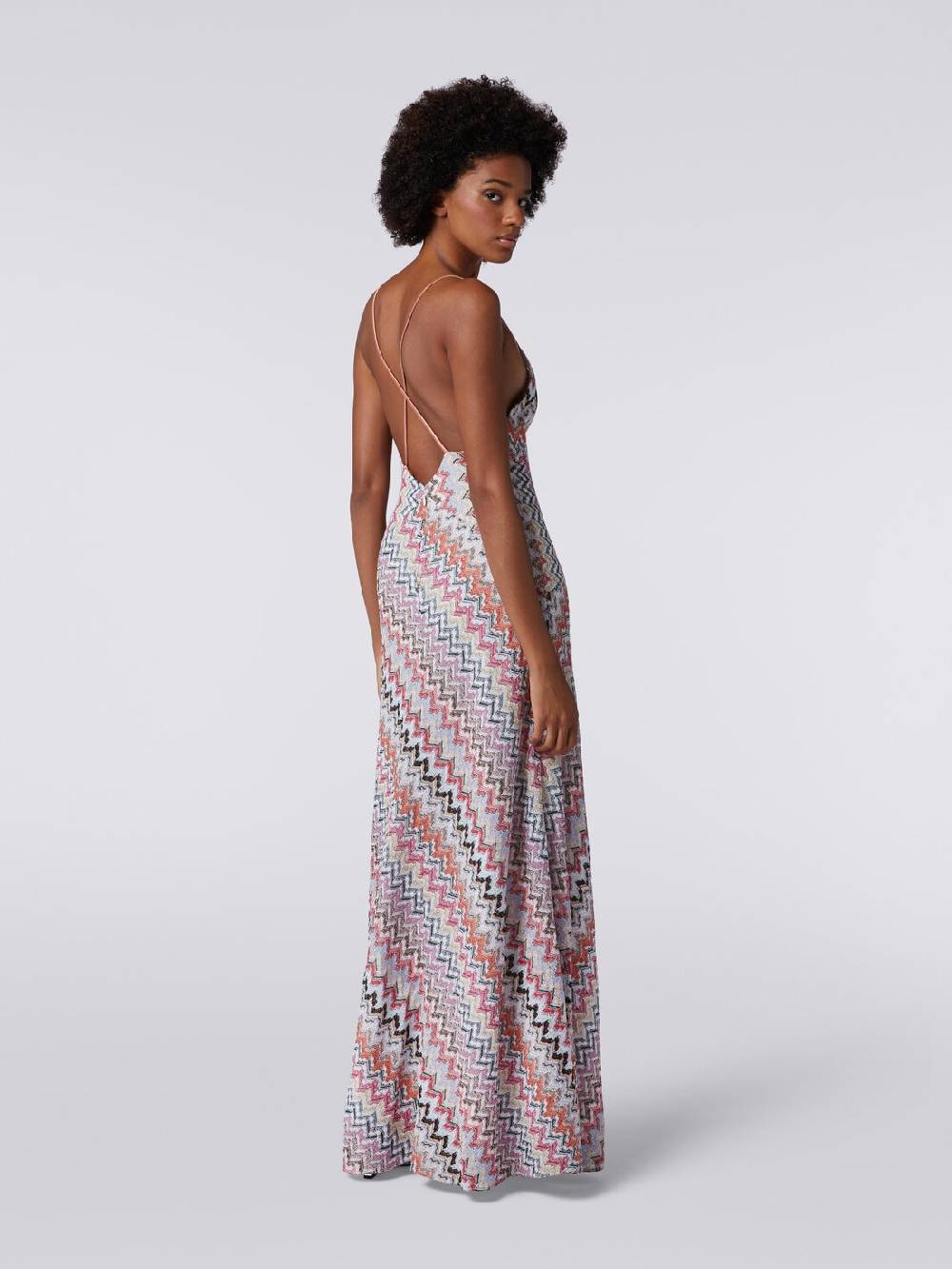 M Missoni Abito lungo in misto viscosa patchwork con lurex Qualità