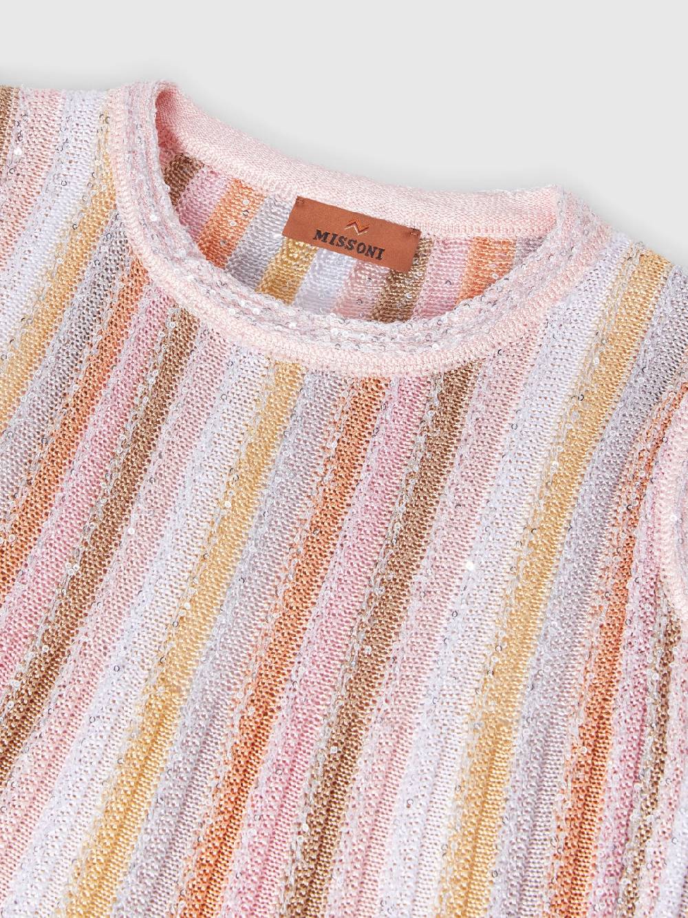 M Missoni Top senza maniche in maglia di viscosa plissée con paillettes Consegna Veloce