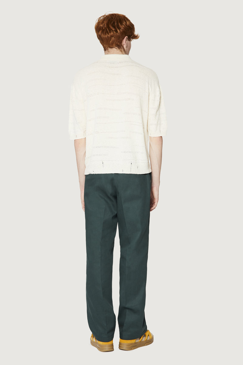 ﻿Paura ADAM KNIT POLO SHIRT OFF WHITE Saldi Di Fabbrica