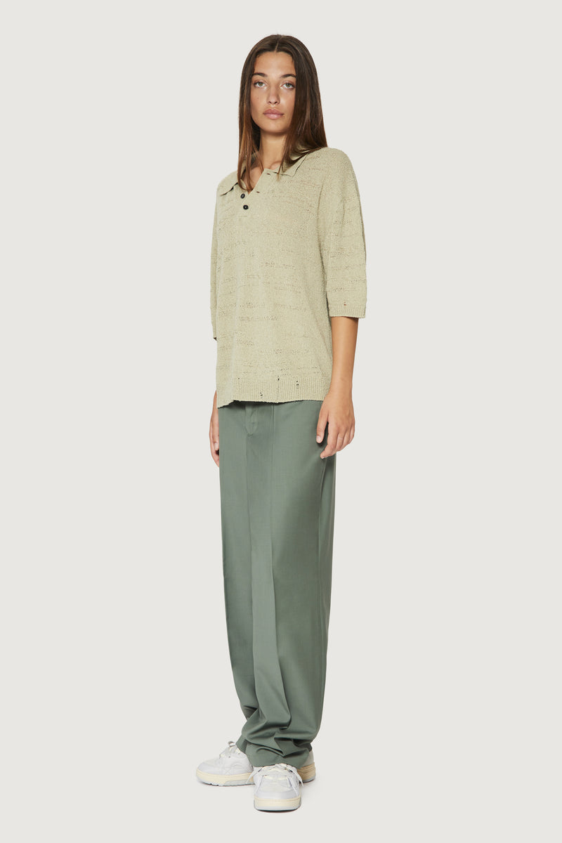 Paura ADAM KNIT POLO SHIRT SAGE I Più Venduti