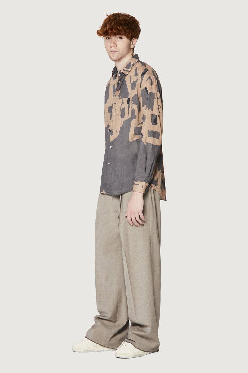 Paura BRUCE OVERSIZED SHIRT MODULO MUD Nuova