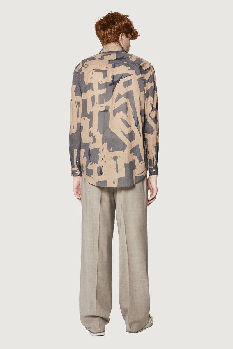 Paura BRUCE OVERSIZED SHIRT MODULO MUD Nuova