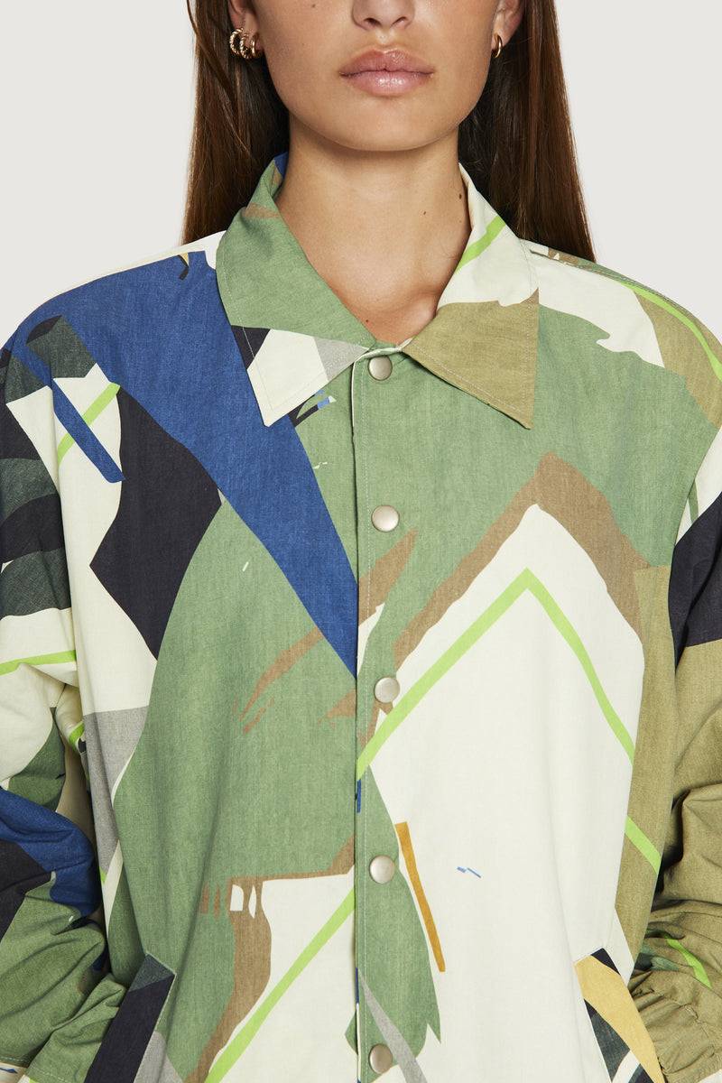 Paura CARA COACH JACKET GREEN CAMO Moda