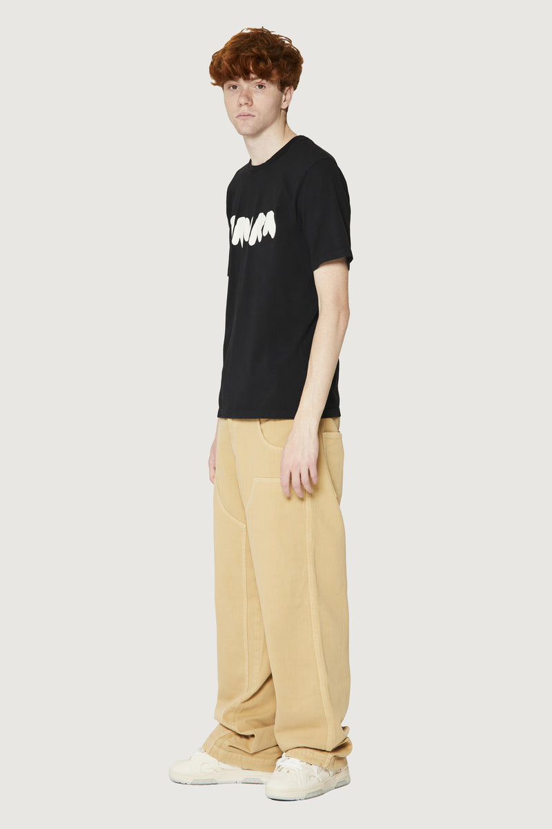 Paura COSTA OVERSIZED T-SHIRT BOLD LOGO BLACK Nuovo