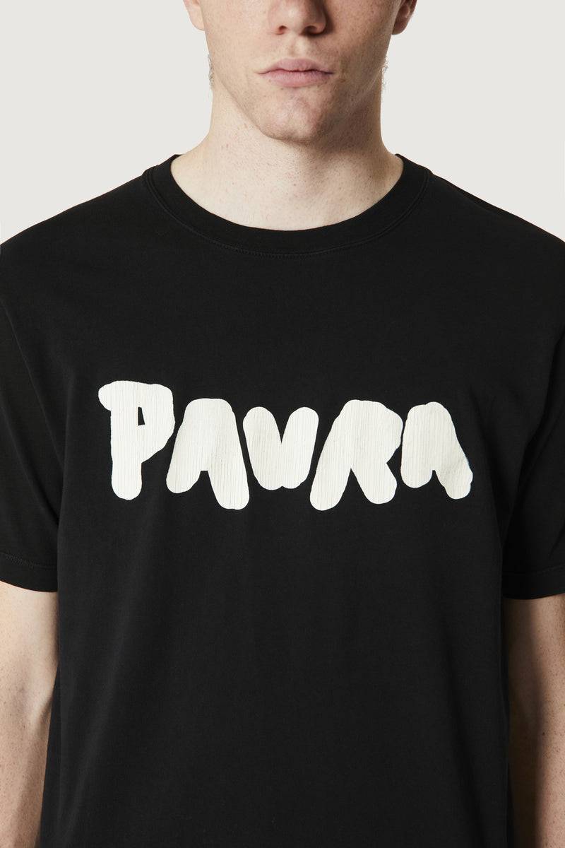 Paura COSTA OVERSIZED T-SHIRT BOLD LOGO BLACK Nuovo