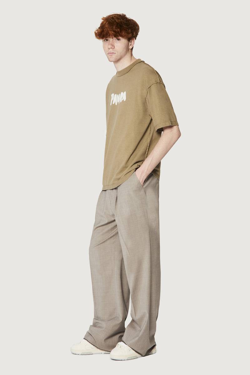 Paura COSTA OVERSIZED T-SHIRT BOLD LOGO MUD Qualità