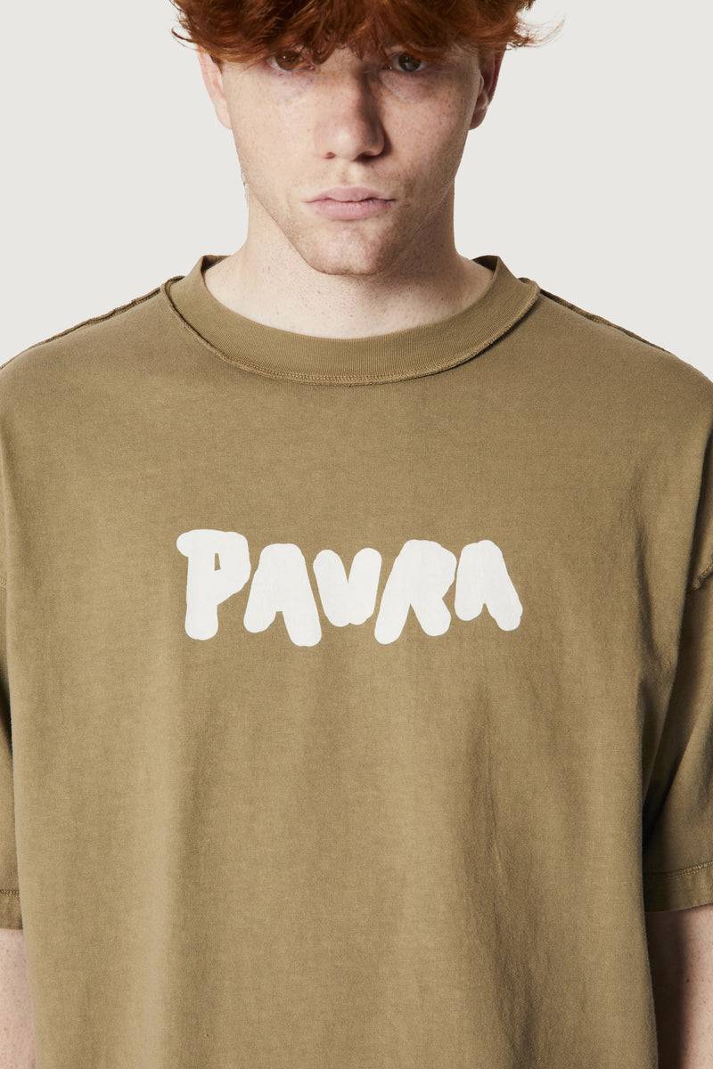 Paura COSTA OVERSIZED T-SHIRT BOLD LOGO MUD Qualità