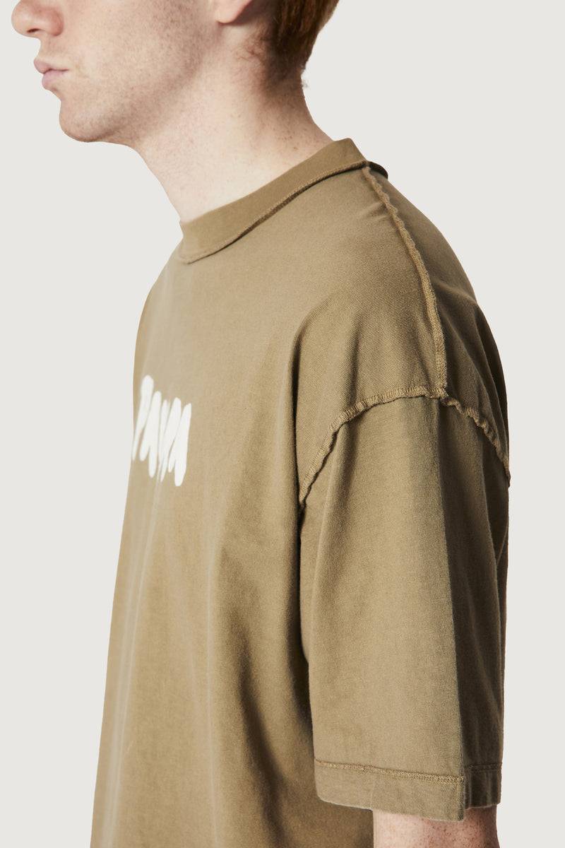 Paura COSTA OVERSIZED T-SHIRT BOLD LOGO MUD Qualità