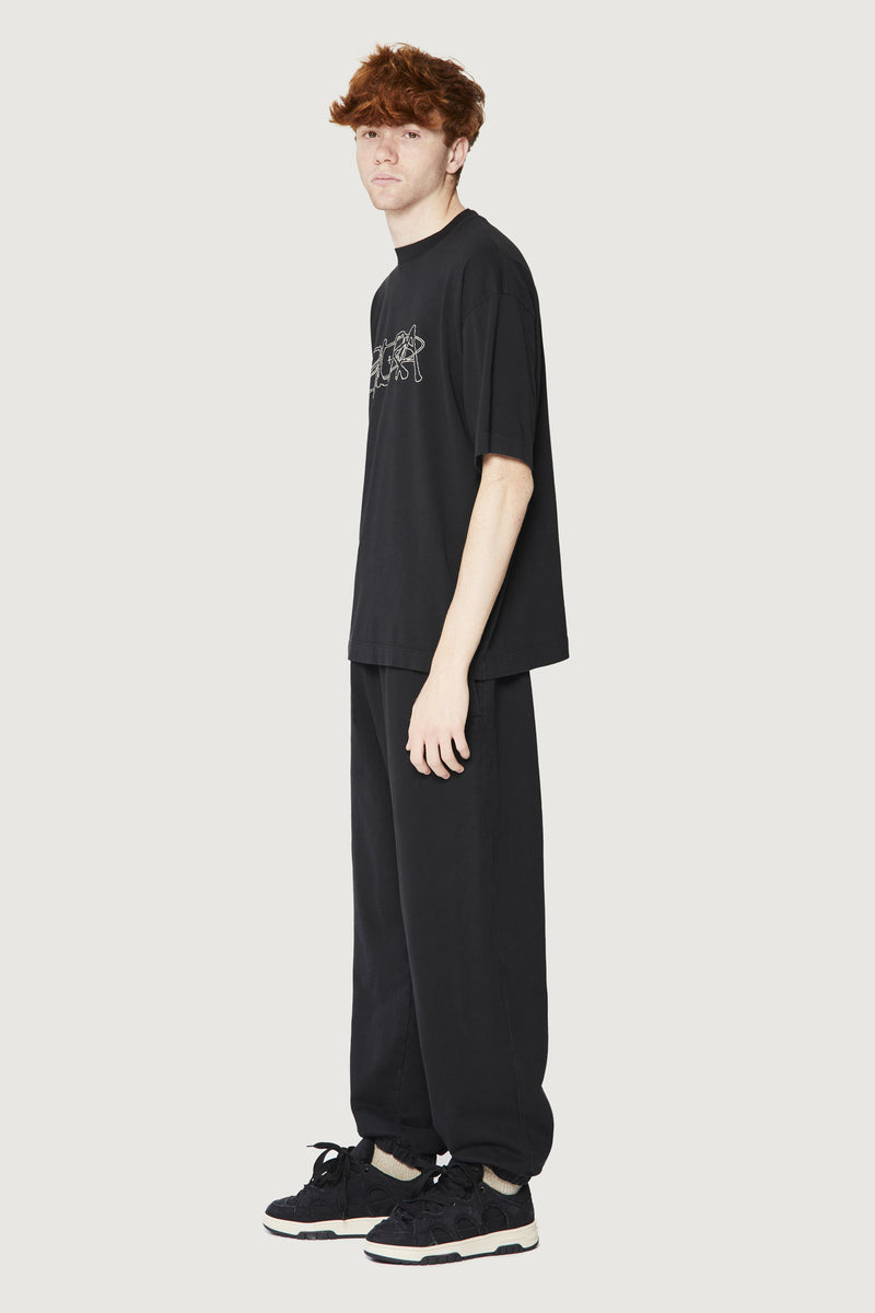 Paura COSTA OVERSIZED T-SHIRT COSMIC LOGO BLACK Vendita