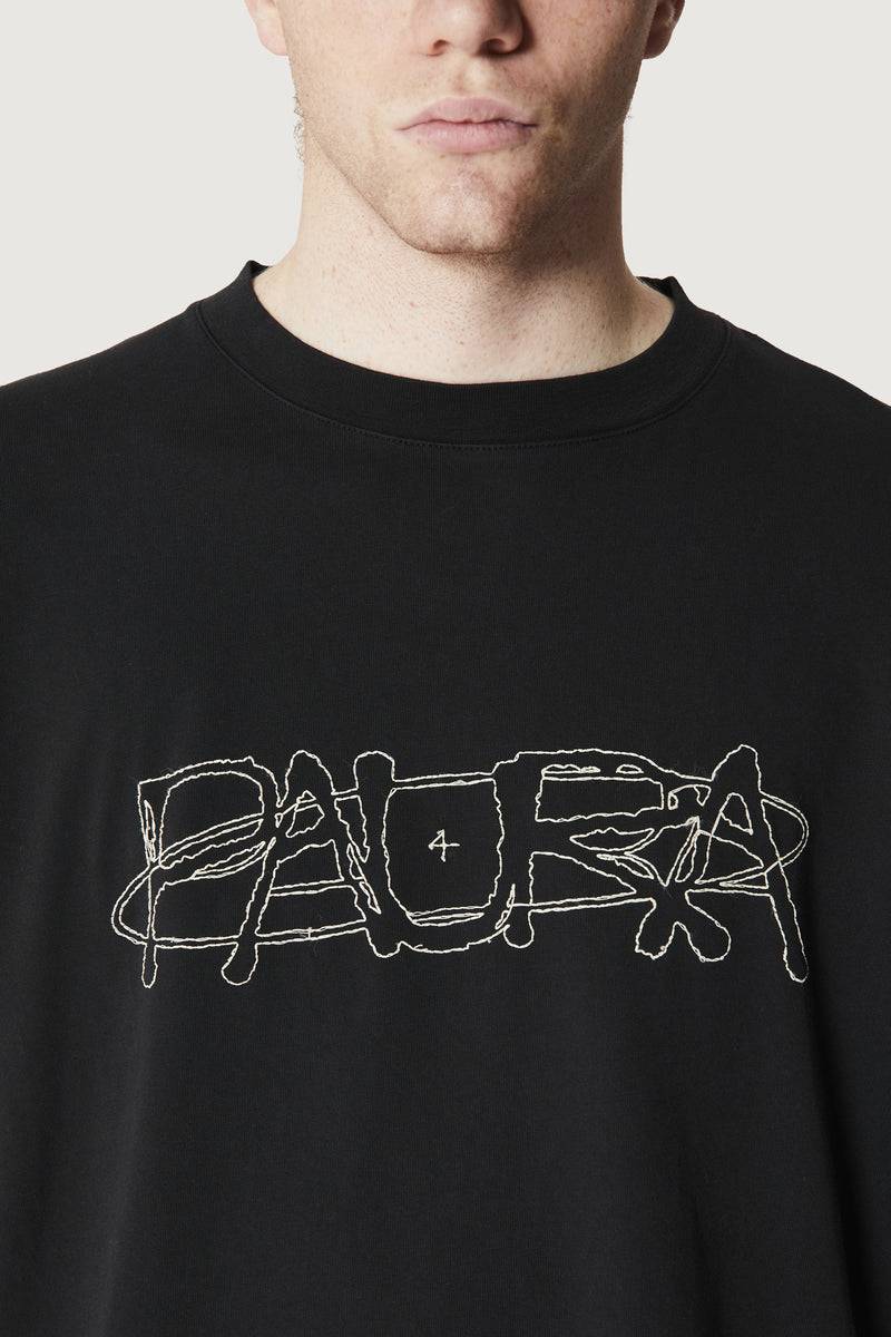 Paura COSTA OVERSIZED T-SHIRT COSMIC LOGO BLACK Vendita