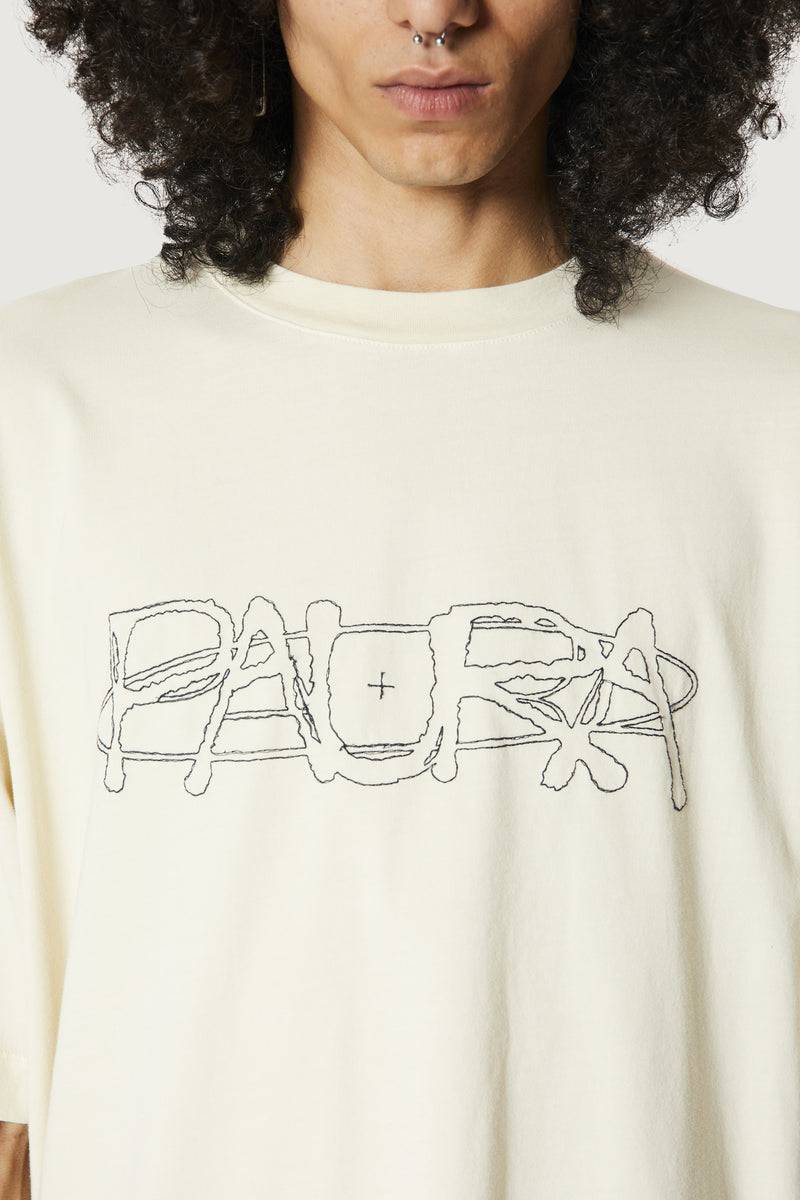 Paura COSTA OVERSIZED T-SHIRT COSMIC LOGO OFF-WHITE Spedizione Gratuita