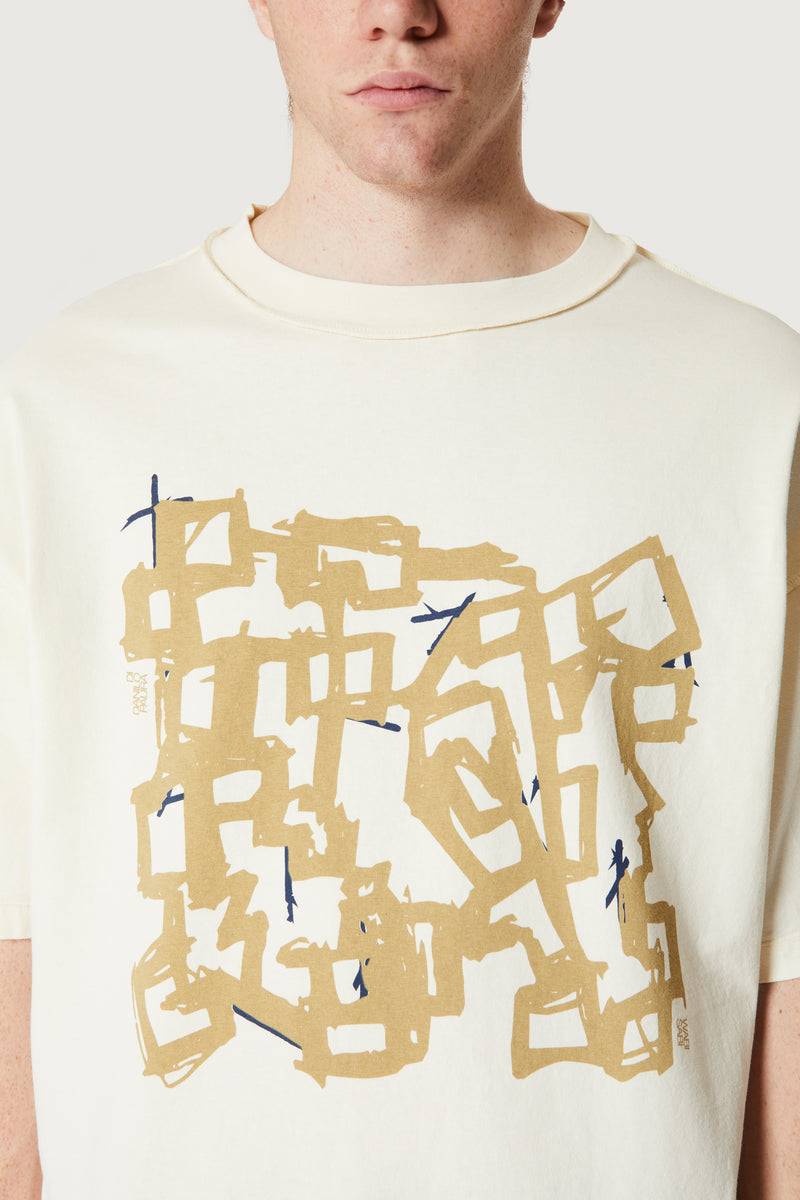 Paura COSTA OVERSIZED T-SHIRT MODULO OFF-WHITE Pezzi Unici