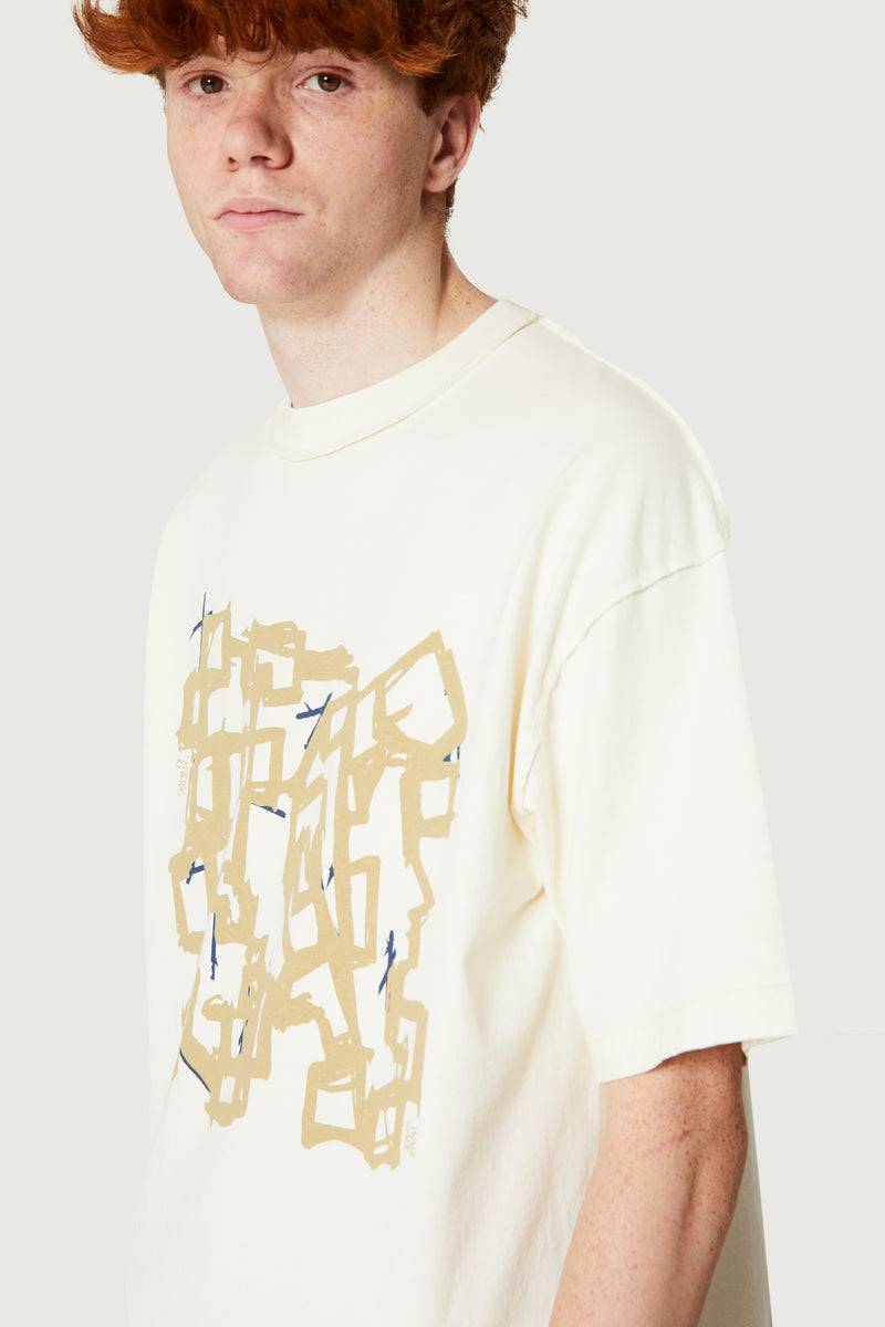 Paura COSTA OVERSIZED T-SHIRT MODULO OFF-WHITE Pezzi Unici