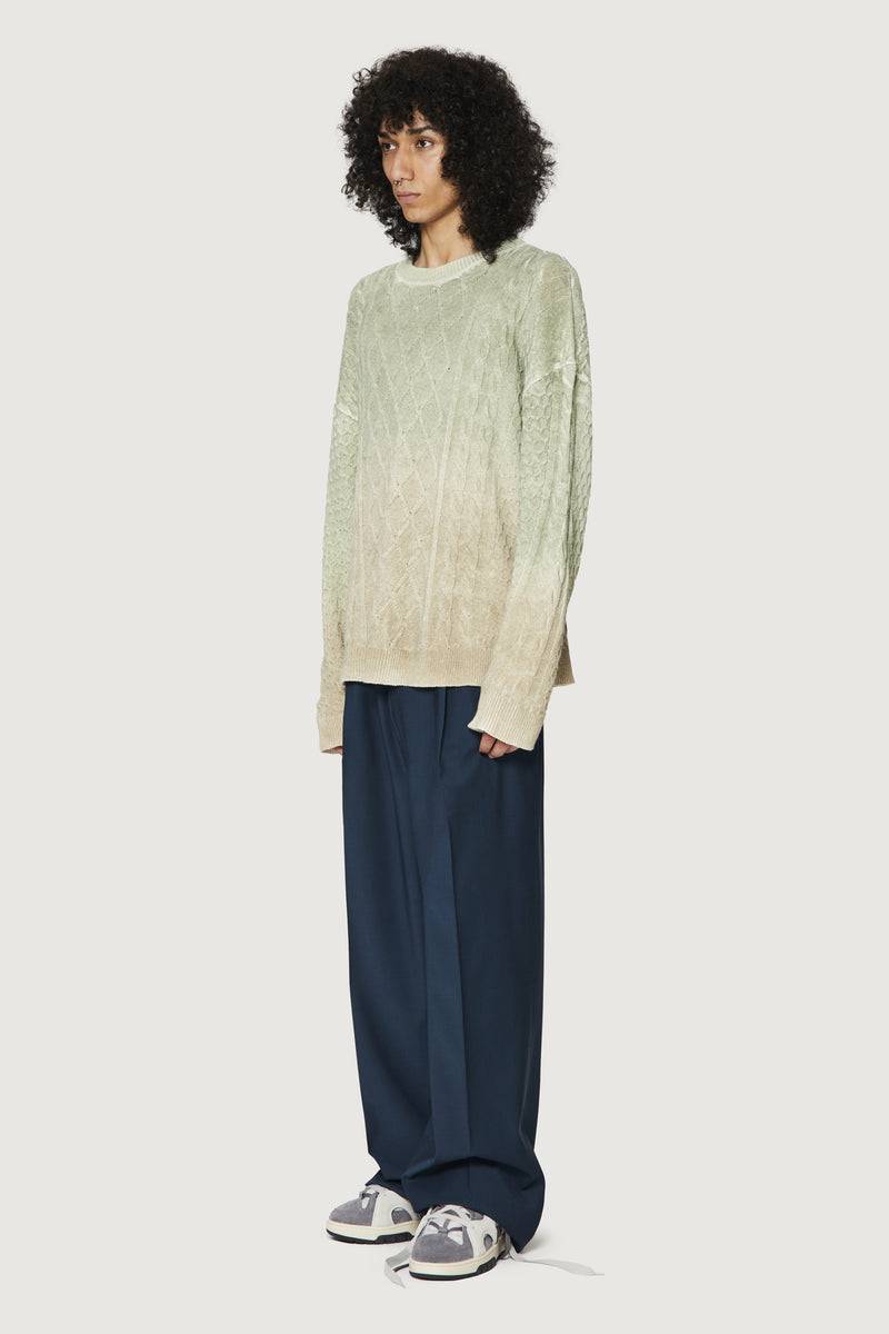 Paura DEREK SWEATER GREEN/BEIGE Shopping Online