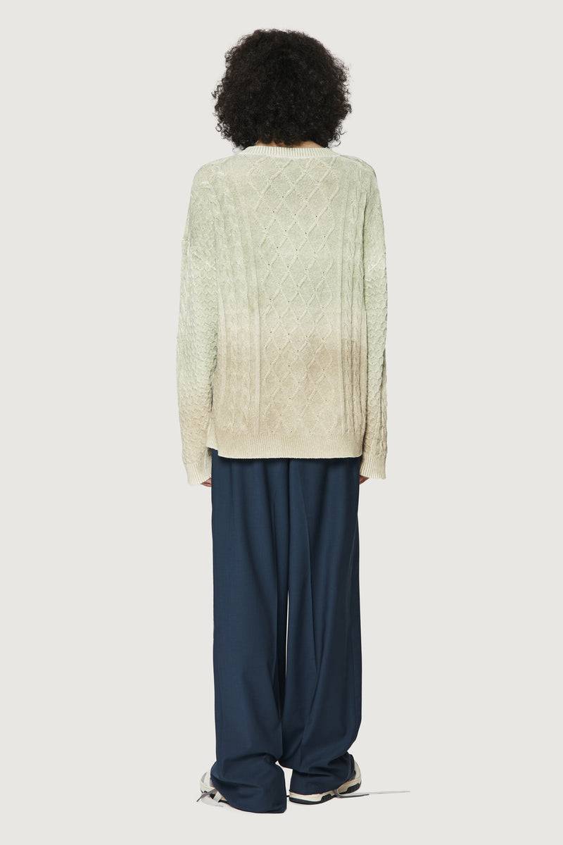 Paura DEREK SWEATER GREEN/BEIGE Shopping Online