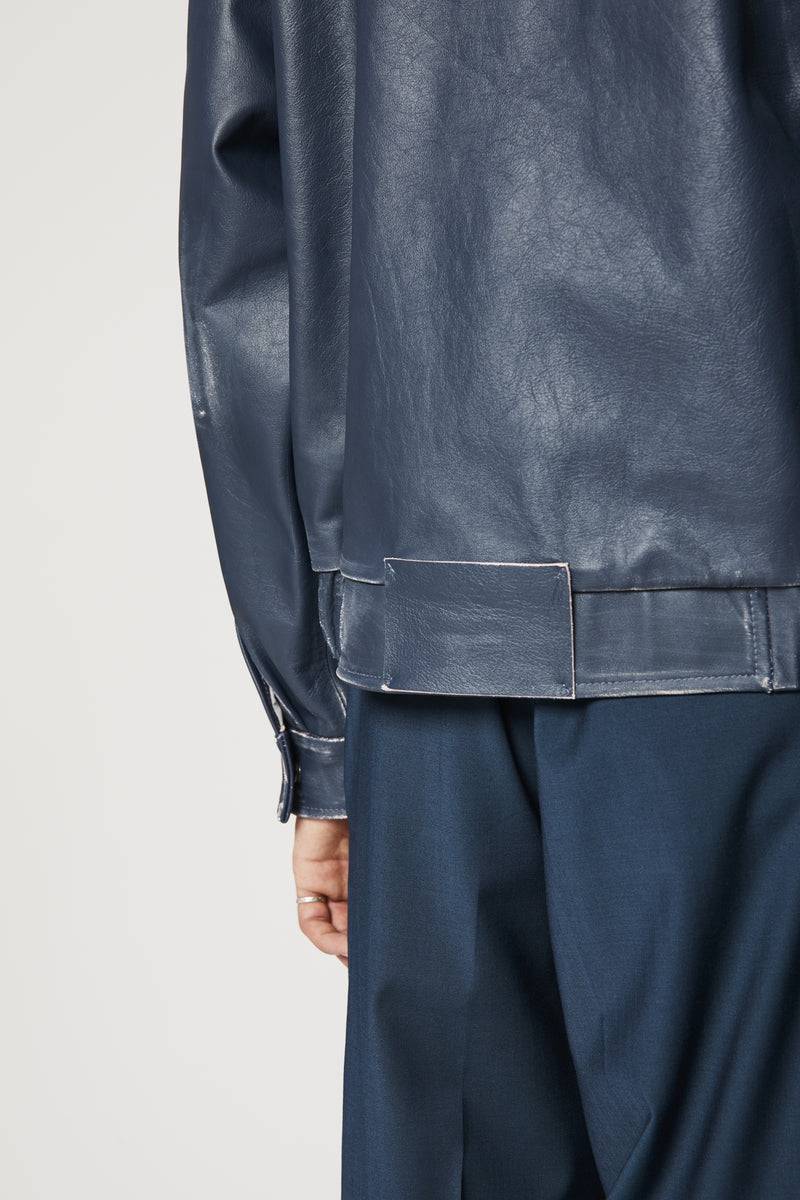 Paura EFREM LEATHER JACKET BLUE Affare Del Giorno