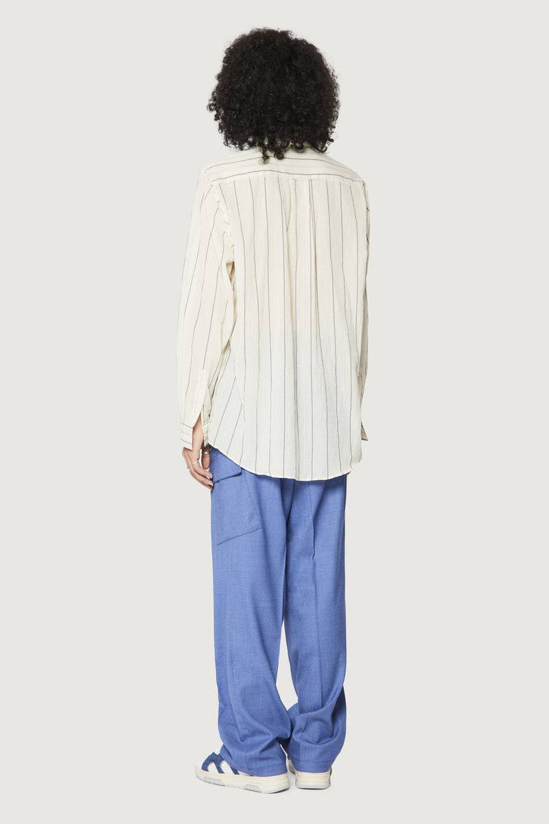 Paura ERZIN OVERSIZED SHIRT OFF-WHITE WITH STRIPES Outlet