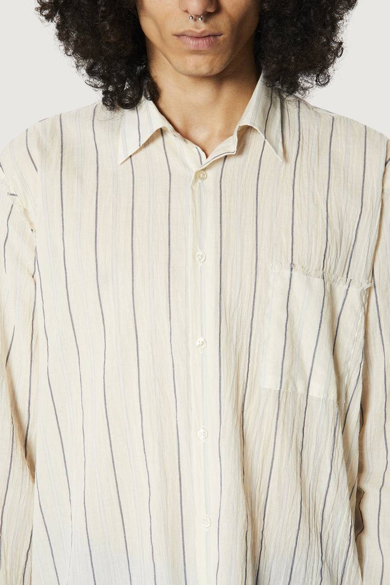 Paura ERZIN OVERSIZED SHIRT OFF-WHITE WITH STRIPES Outlet