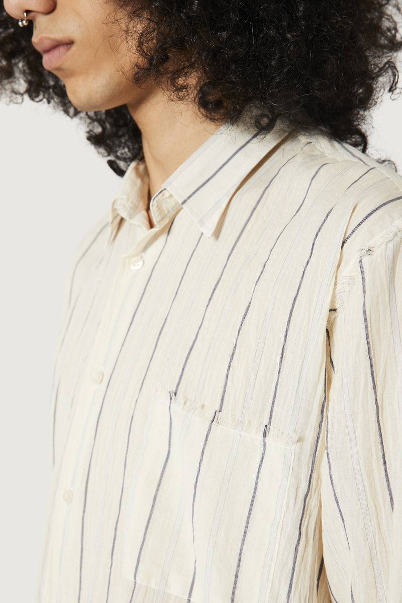 Paura ERZIN OVERSIZED SHIRT OFF-WHITE WITH STRIPES Outlet