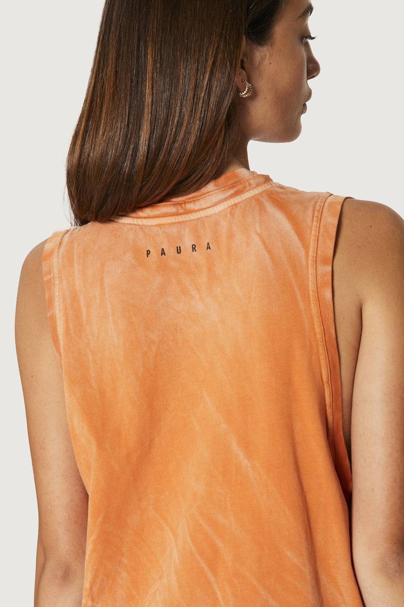 Paura HUGO TANK TOP ORANGE Negozio