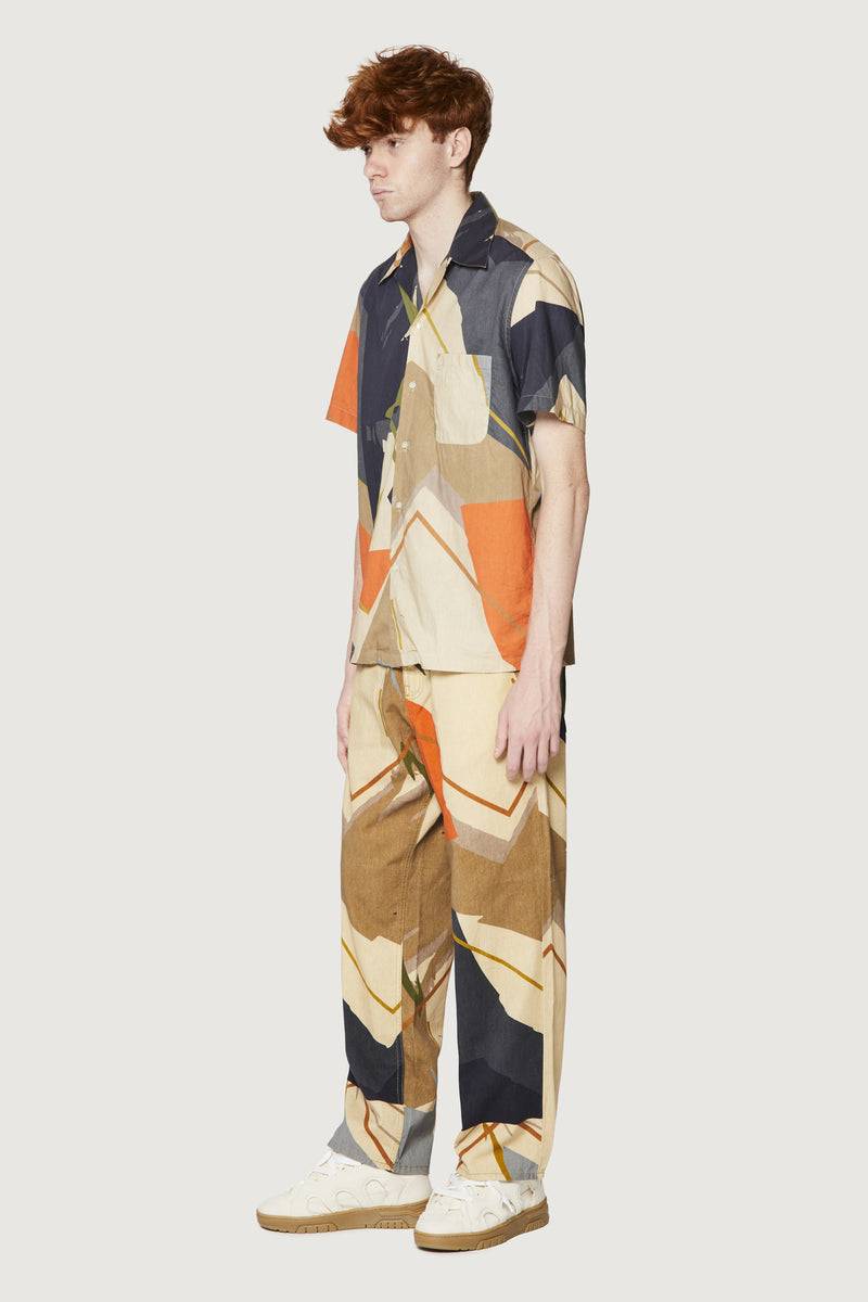 Paura JEREMY BOWLING SHIRT SAND CAMO Moda