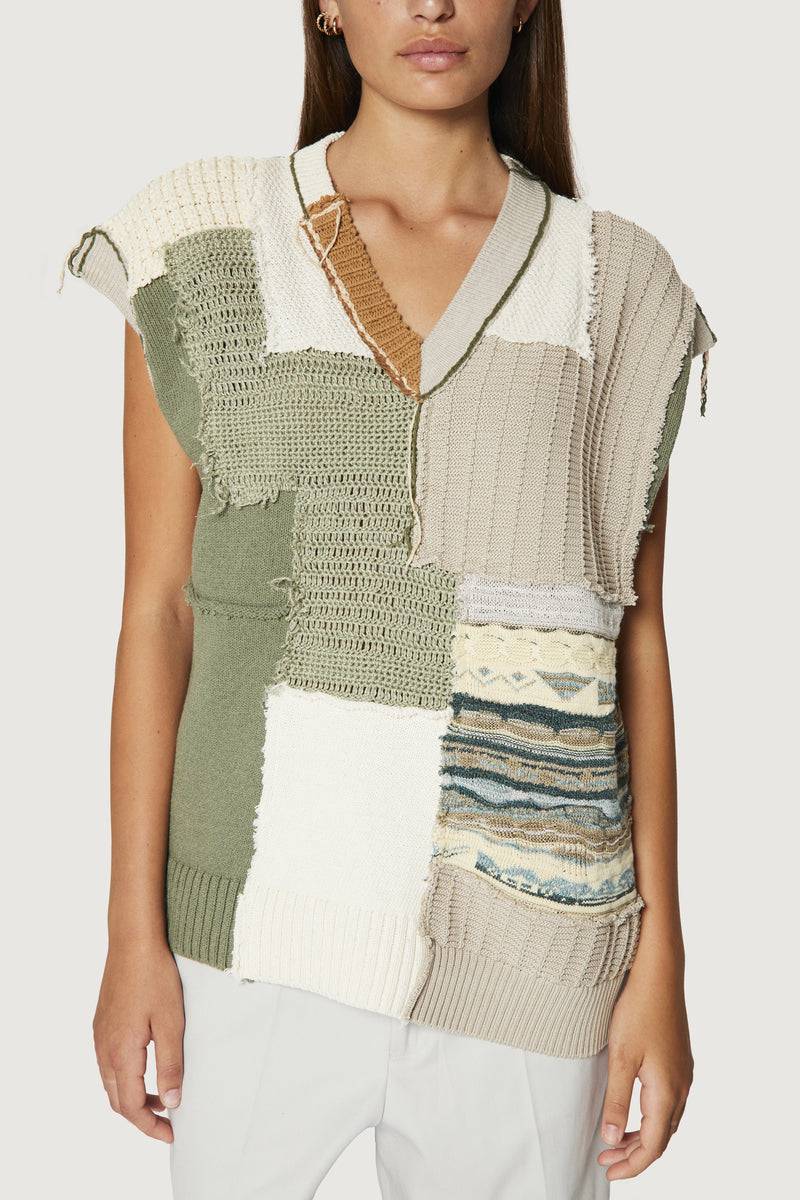 Paura NABIL PATCHWORK VEST MULTICOLOR Consegna Veloce
