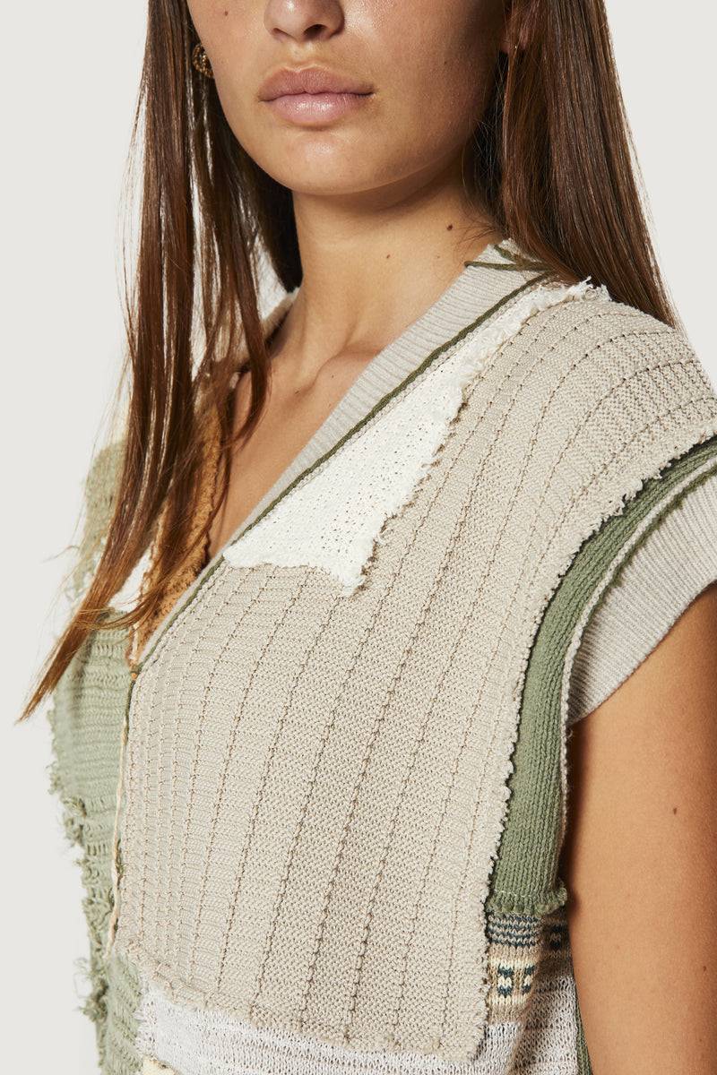 Paura NABIL PATCHWORK VEST MULTICOLOR Consegna Veloce