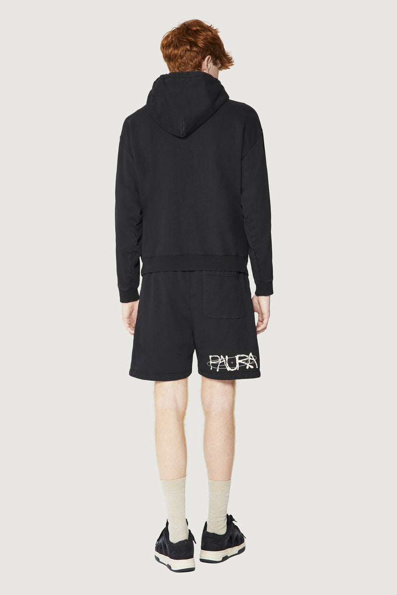 Paura SANTI HOODIE SWEATSHIRT COSMIC LOGO BLACK Offerte