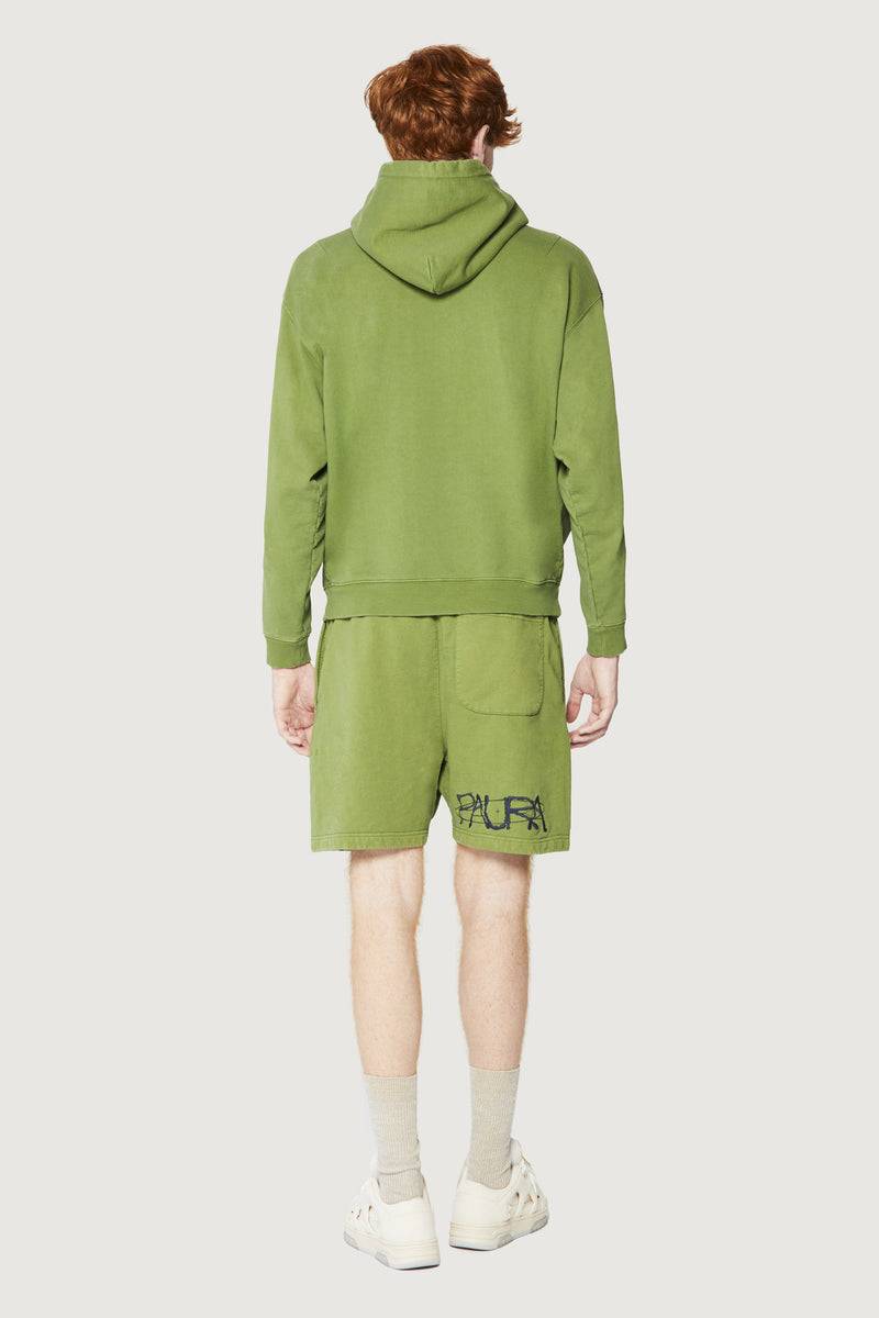Paura SANTI HOODIE SWEATSHIRT COSMIC LOGO GREEN Hotsell