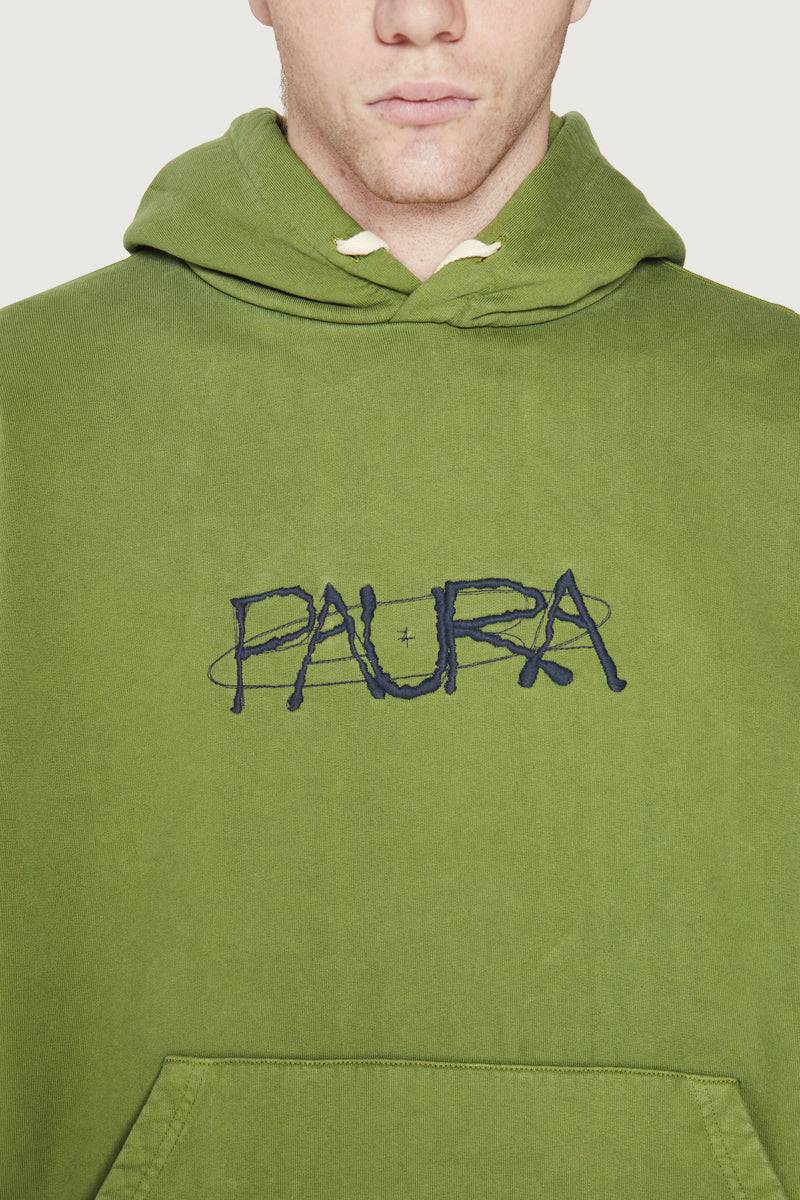 Paura SANTI HOODIE SWEATSHIRT COSMIC LOGO GREEN Hotsell