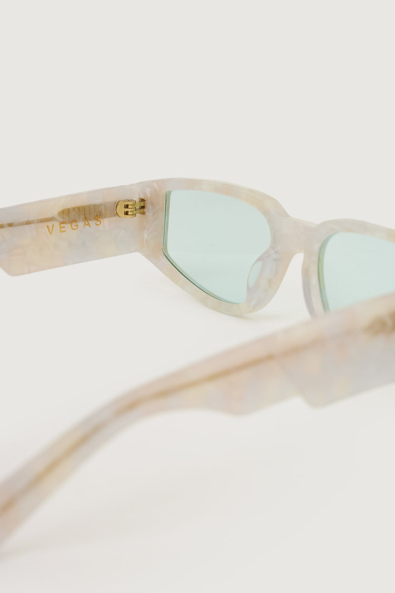 Paura VEGAS SUNGLASSES PEARL/CELESTIAL LENS Nuova