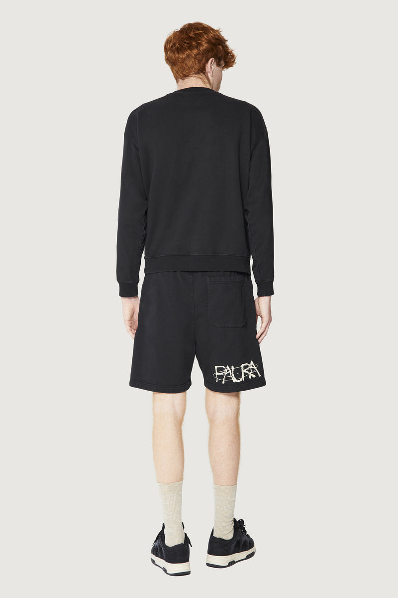 Paura SAMUEL CREWNECK SWEATSHIRT COSMIC LOGO BLACK Pezzi Unici