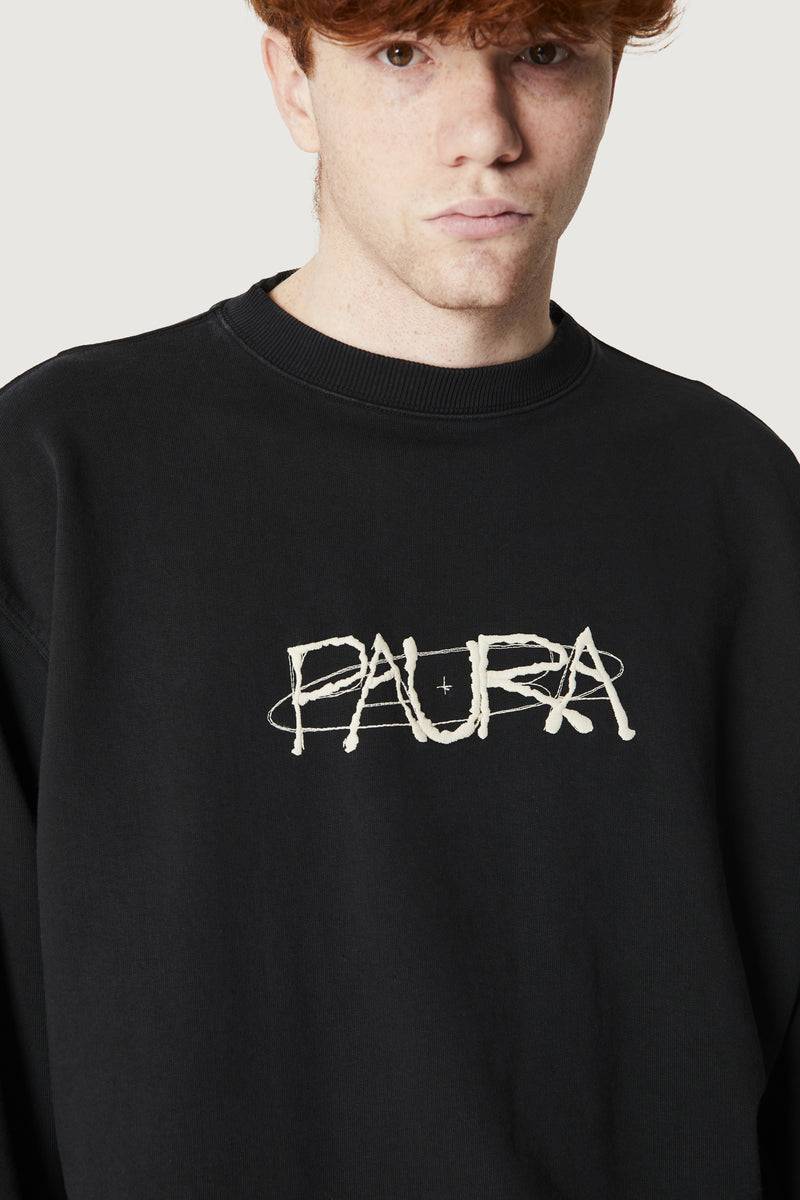 Paura SAMUEL CREWNECK SWEATSHIRT COSMIC LOGO BLACK Pezzi Unici