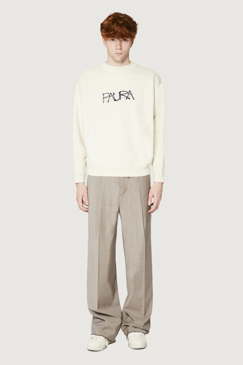 Paura SAMUEL CREWNECK SWEATSHIRT COSMIC LOGO OFF-WHITE Soddisfazione Garantita