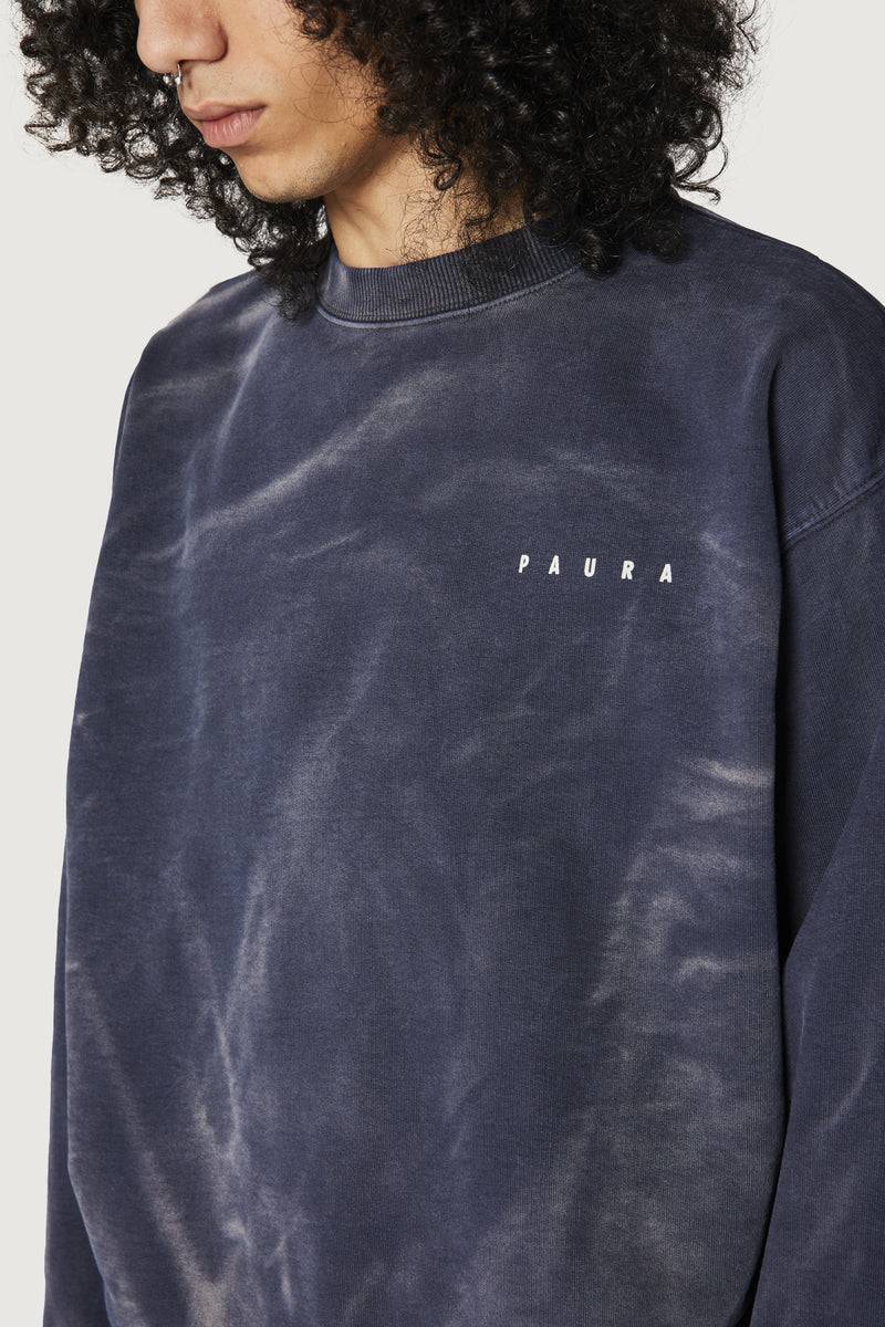 Paura SAMUEL CREWNECK SWEATSHIRT DARK BLUE Qualità Garantita