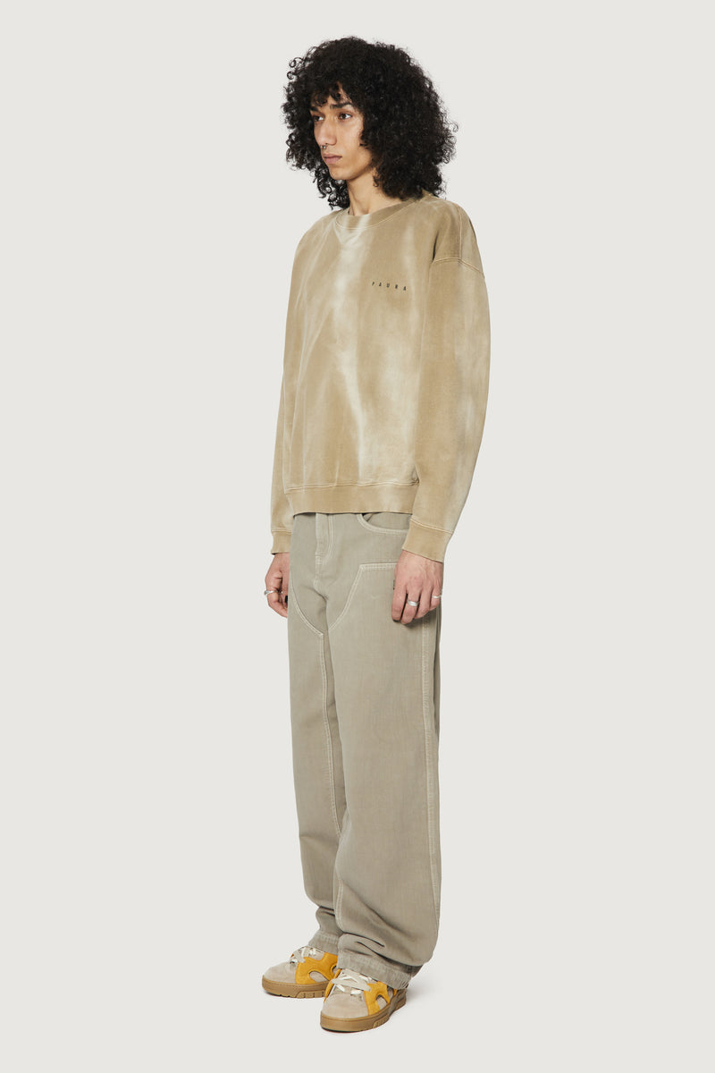 Paura SAMUEL CREWNECK SWEATSHIRT MUD Negozi Online