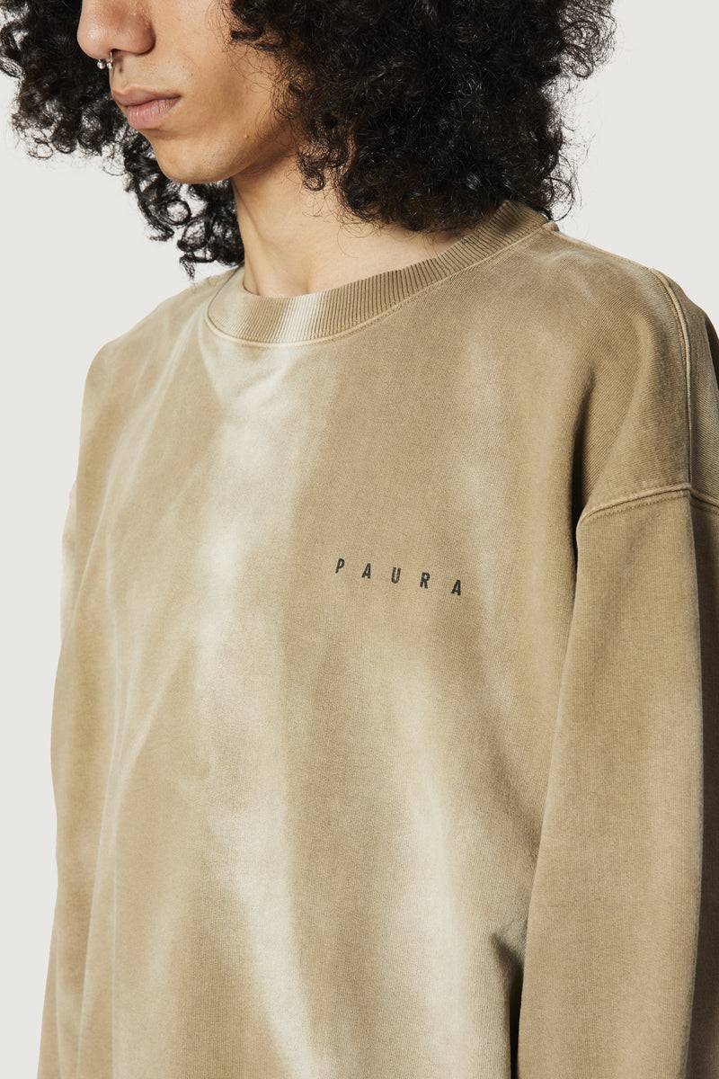 Paura SAMUEL CREWNECK SWEATSHIRT MUD Negozi Online