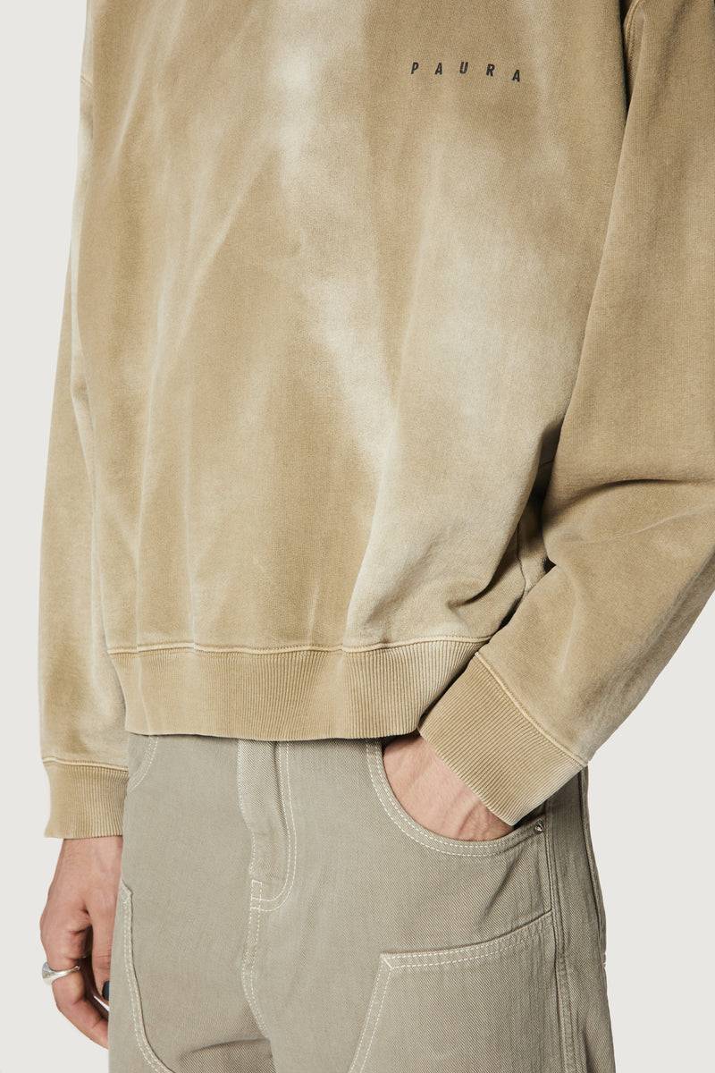 Paura SAMUEL CREWNECK SWEATSHIRT MUD Negozi Online