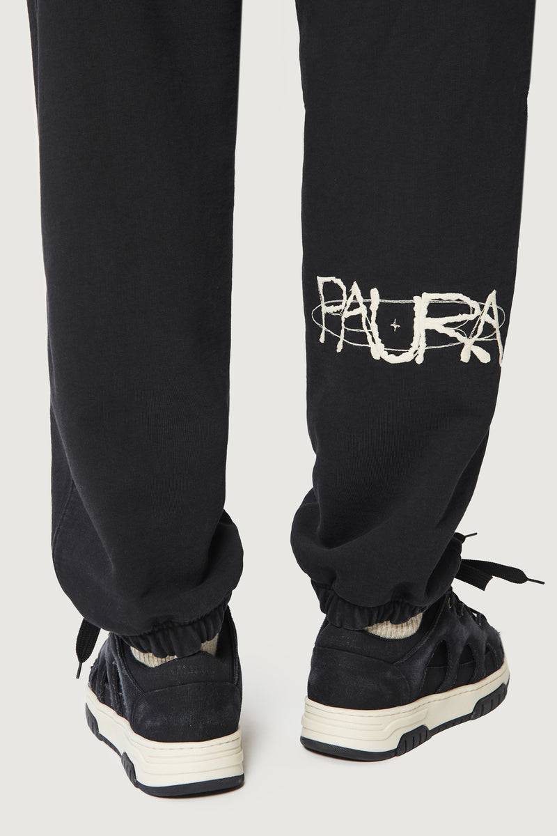 Paura RASHA SWEATPANTS COSMIC LOGO BLACK Hotsell