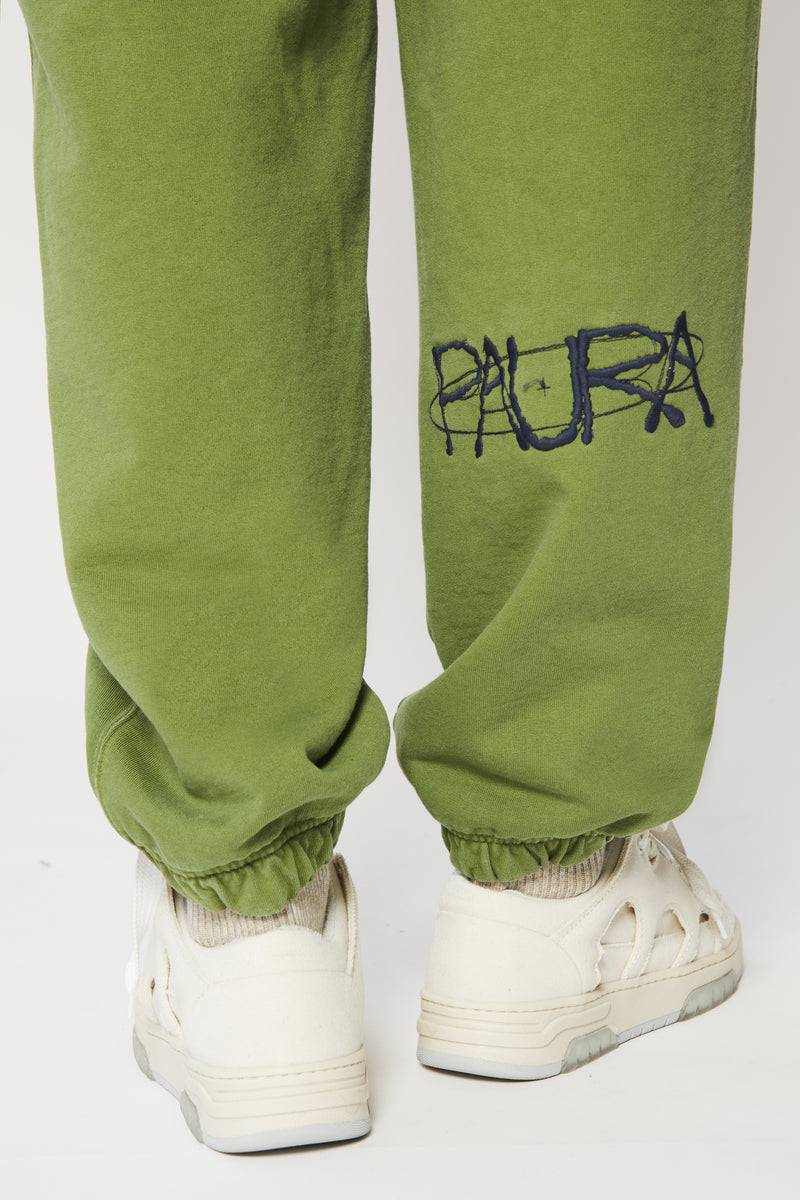 Paura RASHA SWEATPANTS COSMIC LOGO GREEN Vendita Calda