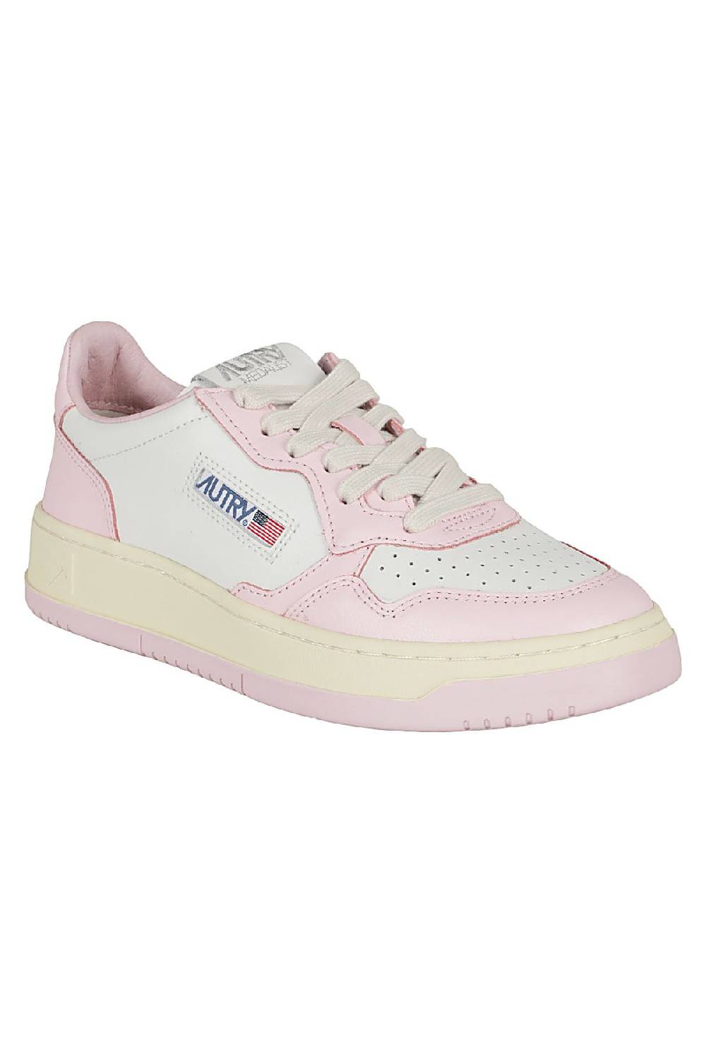 AUTRY Sneakers Medalist Low Bianco e Rosa Nuovo